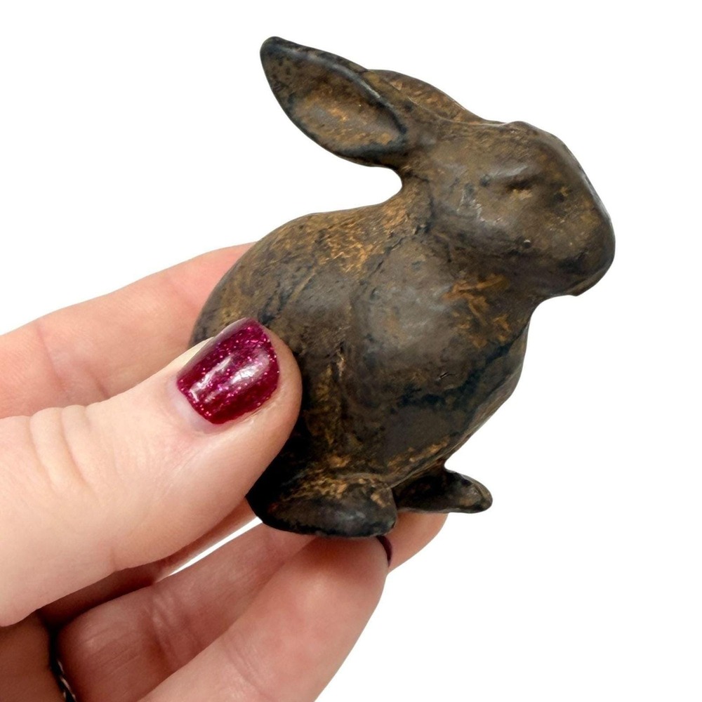 Small Cast Iron Rabbit Bunny Rustic Farmhouse Decor - Picture 5 of 12